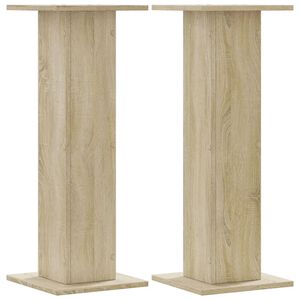 vidaXL Speaker Stands 2 pcs Sonoma Oak 11.8x11.8x31.5" Engineered Wood