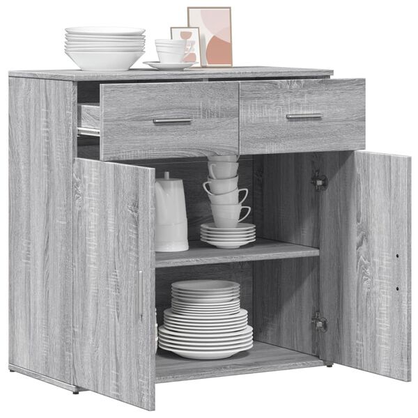 vidaXL Sideboard Gray Sonoma 31.1"x15"x31.5" Engineered Wood