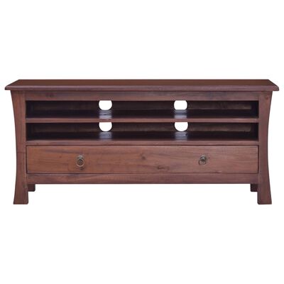 vidaXL TV Cabinet Classical Brown 39.4"x11.8"x17.7" Solid Mahogany Wood