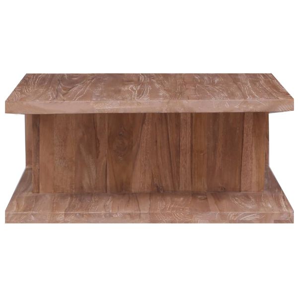 vidaXL Coffee Table Brown Solid Teak Wood 27.6 x 27.6 in Coffee Table