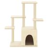 vidaXL Cat Tree Cream Engineered wood, plush, sisal 38.4 in Modern