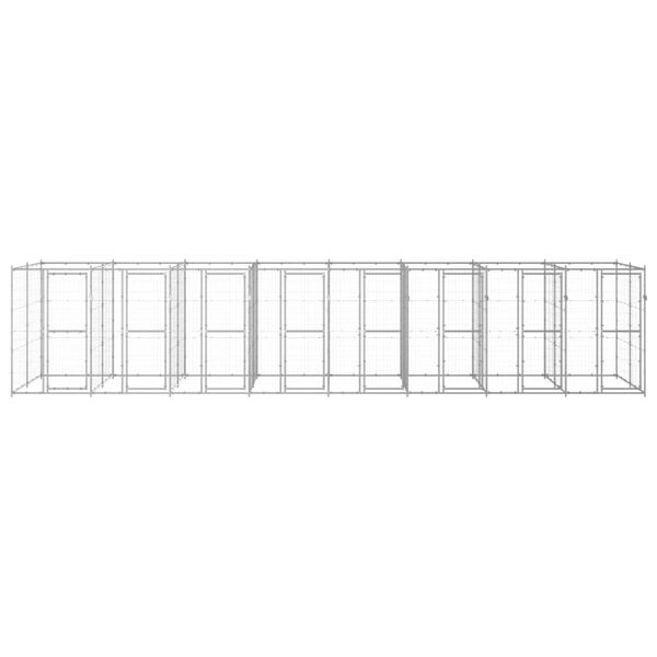 vidaXL Dog Kennel Silver Galvanized Steel 2082.0 in&sup2; Durable