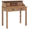vidaXL Desk Teak Solid teak wood 35.4 in Desk Rectangular Rustic
