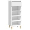 vidaXL Shoe Cabinet White Engineered wood, Solid eucalyptus wood Compact