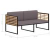 vidaXL Patio Bench with Cushions 114.1" Solid Acacia Wood Dark Gray