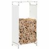 vidaXL Firewood Rack White 17.3x11.0x35.4" Cold-rolled steel