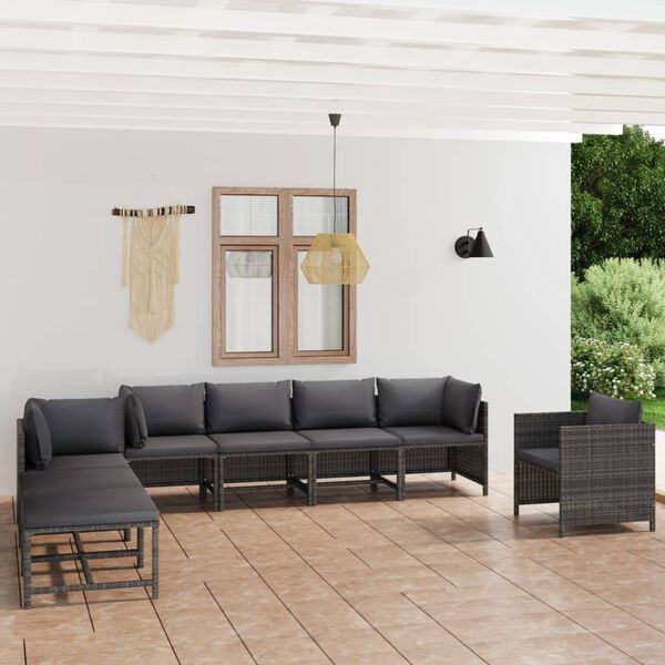 vidaXL Garden Lounge Set Grey