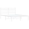 vidaXL Bed Frame White Powder-coated steel Double Bed Frame
