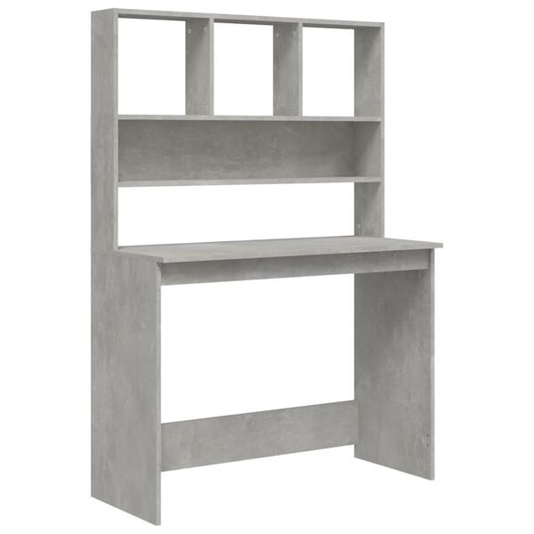 vidaXL Desk Concrete Grey Engineered wood 40.2 x 17.7 x 58.3 in Desk