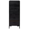 vidaXL Chest Of Drawers Black Solid pinewood, engineered wood, metal Tall
