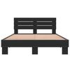 vidaXL Bed Frame Black Engineered wood, metal 55.1x78.7 in Modern