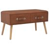 vidaXL Coffee Table Brown Faux leather, solid pine wood Medium