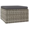 vidaXL Garden Lounge Set Grey PE rattan, powder-coated steel, polyester, PVC