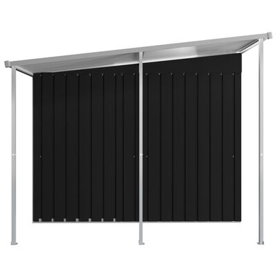 vidaXL Garden Shed with Extended Roof Anthracite 136.2"x92.9"x71.3" Steel
