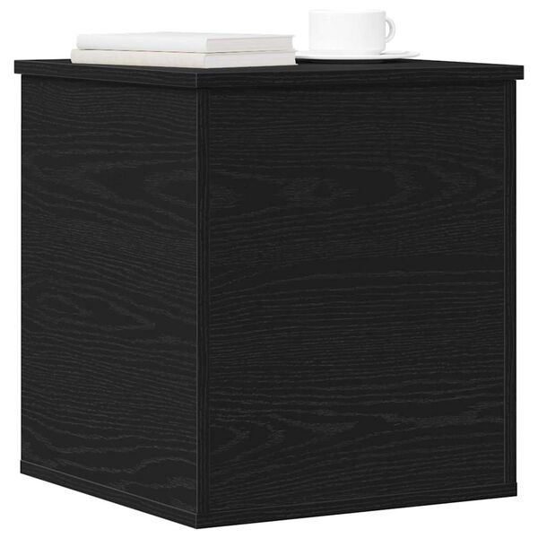 vidaXL Storage Box Black Oak 15.75 x 16.54 x 18.11 in Engineered Wood