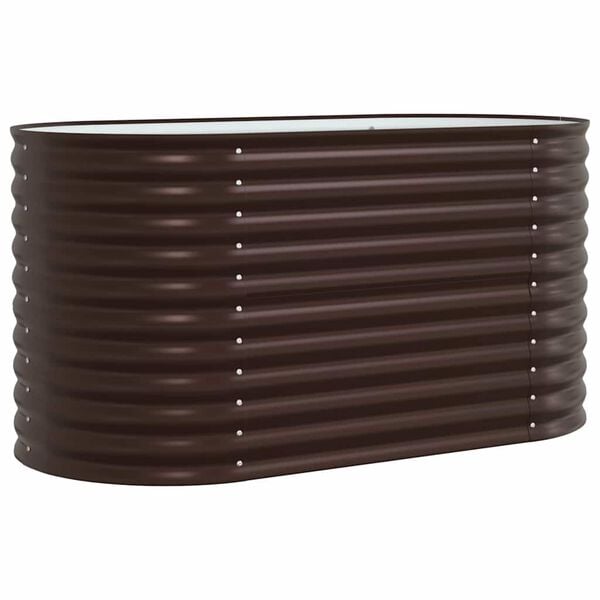 vidaXL Garden Raised Bed Brown 63" x 31.5" x 31.9" Steel