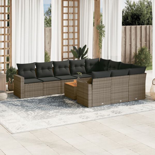 vidaXL Garden Sofa Set Grey