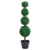vidaXL Fake Plant Mixed Green Polyethylene, solid eucalyptus wood Medium