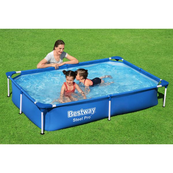 Bestway Swimming Pool Blue Steel frame Large Durable Above Ground Pool