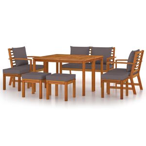 vidaXL Patio Dining Set Solid Wood Solid Acacia Wood Large Modular