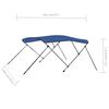 vidaXL 3 Bow Bimini Top Blue 72"x70.9"x53.9"