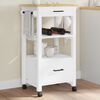vidaXL Kitchen Trolley MONZA 18.9"x15.7"x34.8" Solid Wood Pine