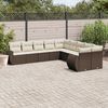 vidaXL Garden Sofa Set Brown Poly Rattan Large Adjustable Feet