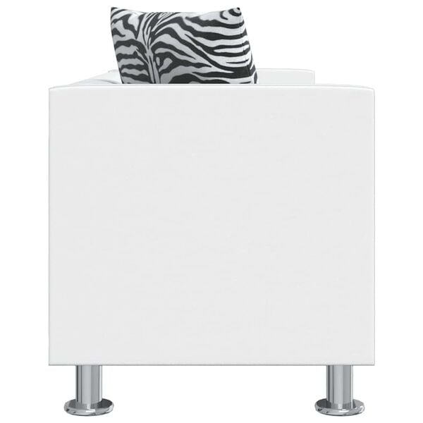 vidaXL Sofa White PVC 3-Seater Durable Couch Rectangular Modern