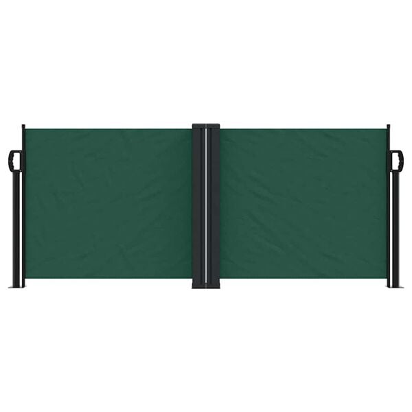 vidaXL Retractable Side Awning Dark Green Polyester with PU coating, Steel