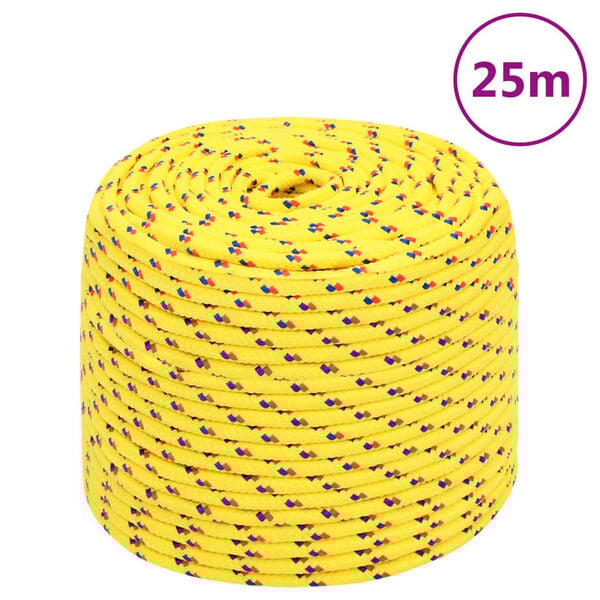 vidaXL Boat Rope Yellow 0.31 " 82.0 ' Polypropylene