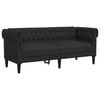 vidaXL Sofa Set Black Fabric (100% polyester), plywood, solid wood Large