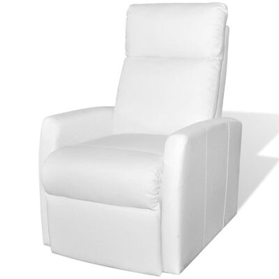 vidaXL TV Recliner Chair White Faux Leather
