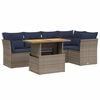 vidaXL 5 Piece Patio Sofa Set with Cushions Gray Poly Rattan