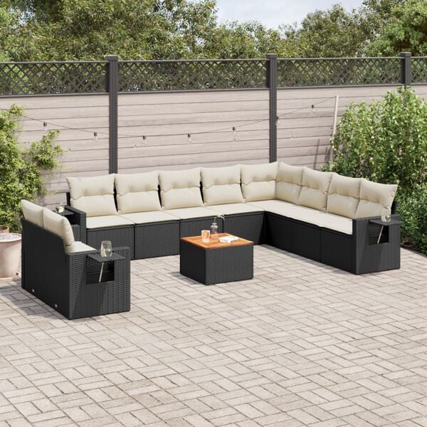 vidaXL Garden Sofa Set Black