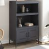 vidaXL Highboard Anthracite Steel 26.8 x 15.4 x 44.5 in Highboard