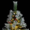 vidaXL Artificial Hinged Christmas Tree Green and White
