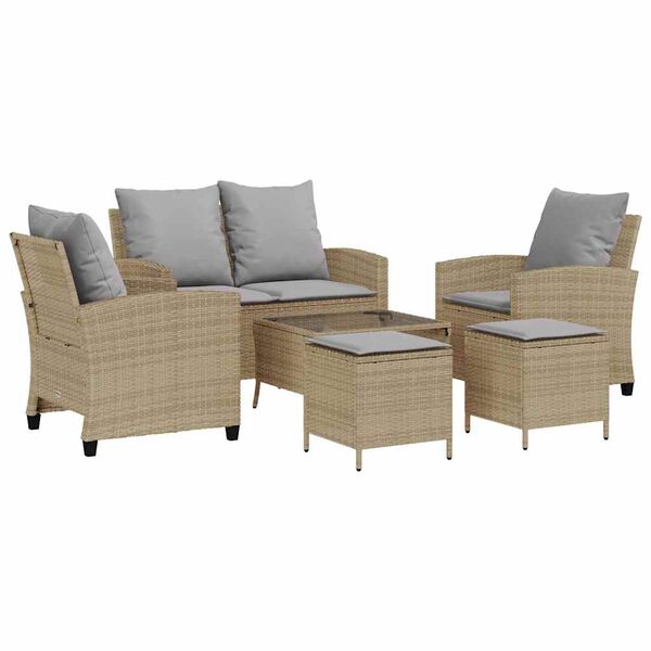 vidaXL Garden Sofa Set Beige
