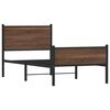 vidaXL Bed Frame Brown oak Steel, engineered wood Twin Bed Frame