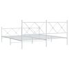 vidaXL Bed Frame White Steel Full Rectangular Traditional