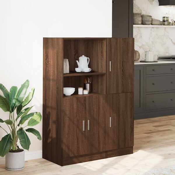 vidaXL Kitchen Cabinet Set Brown oak Engineered wood Kitchen Cabinet Set