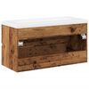 vidaXL Sink Cabinet With Basin Old Wood, White Engineered Wood, Ceramic