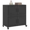 vidaXL Sideboard Black Cold-rolled steel Medium Sideboard Rectangular