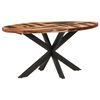 vidaXL Dining Table Natural wood with black legs