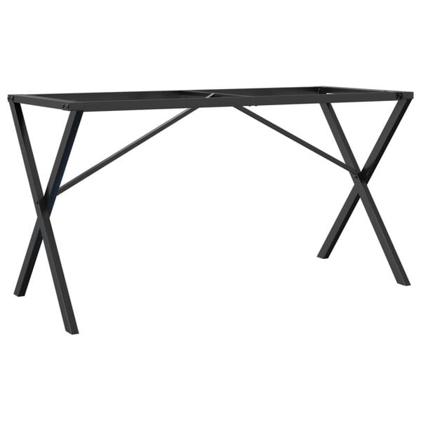 vidaXL Dining Table Leg Black Powder-coated steel Medium
