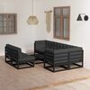 vidaXL Garden Lounge Set Black Solid pinewood, fabric (100% polyester)