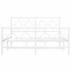 vidaXL Bed Frame White Powder-coated steel Full Bed Frame Rectangular