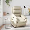 vidaXL Stand up Massage Recliner Chair Cream Faux Leather