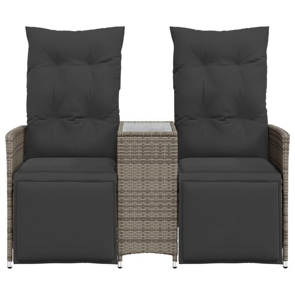 vidaXL Reclining Garden Sofa Grey