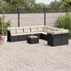 vidaXL Garden Sofa Set Black, Cream White Poly Rattan Large