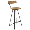 vidaXL Bar Stool Natural teak, Black Solid teak wood, Iron Standard